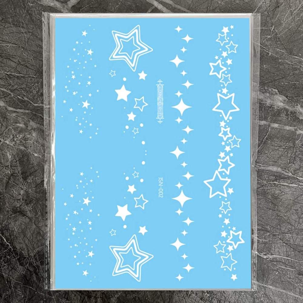 Blue Luminous Star Crescent Moon Temporary Tattoos For Women Clavicle Girls Adults Neck, 4 Sheets Sexy Lace Butterfly Planet Fake Necklace Glow In The Dark Tattoo Sticker, Night Glitter Party Supply