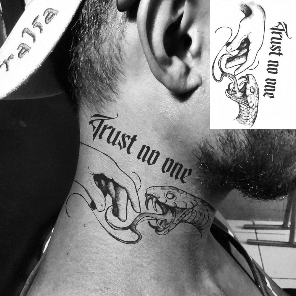 1 Sheet Cobra Snake Temporary Tattoos For Women Men Adults Hands Finger Foot Neck Clavicle Legs Thigh Forearm Shank Arm Body Art Makeup, Semi Permanent Temp Fake Tattoo Stickers Waterproof Long Lasting Realistic Tatoos For Festival Party Accessory