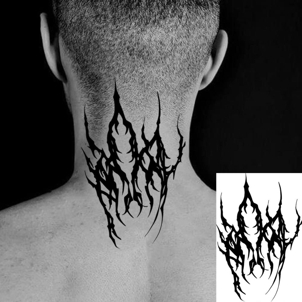 1 Sheet Tribal Temporary Tattoos For Women Men Adults Hands Finger Foot Neck Clavicle Legs Thigh Forearm Shank Arm Body Art Makeup, Semi Permanent Temp Fake Tattoo Stickers Waterproof Long Lasting Realistic Tatoos For Festival Party Accessory