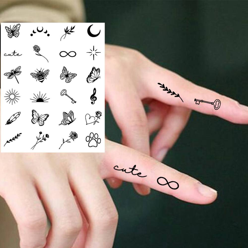 1 Sheet Y2k Temporary Tattoos For Women Men Adults Hands Finger Foot Neck Clavicle Legs Thigh Forearm Shank Arm Body Art Makeup, Semi Permanent Temp Fake Tattoo Stickers Waterproof Long Lasting Realistic Tatoos For Festival Party Accessory
