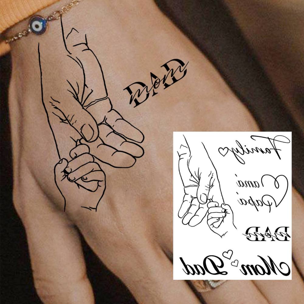 1 Sheet Y2k Family Temporary Tattoos For Women Men Adults Hands Finger Foot Neck Clavicle Legs Thigh Forearm Shank Arm Body Art Makeup, Semi Permanent Temp Fake Tattoo Stickers Waterproof Long Lasting Realistic Tatoos For Festival Party Accessory