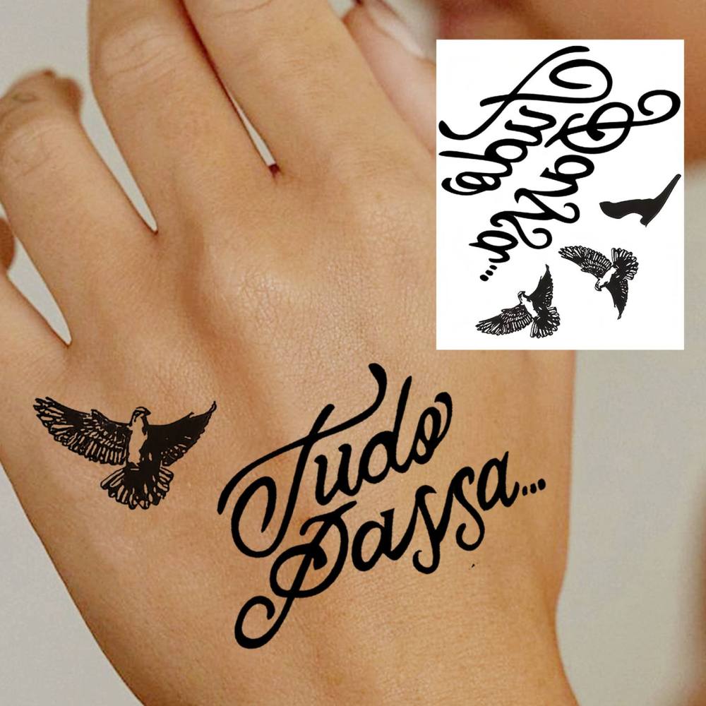 1 Sheet Y2k birds Temporary Tattoos For Women Men Adults Hands Finger Foot Neck Clavicle Legs Thigh Forearm Shank Arm Body Art Makeup, Semi Permanent Temp Fake Tattoo Stickers Waterproof Long Lasting Realistic Tatoos For Festival Party Accessory