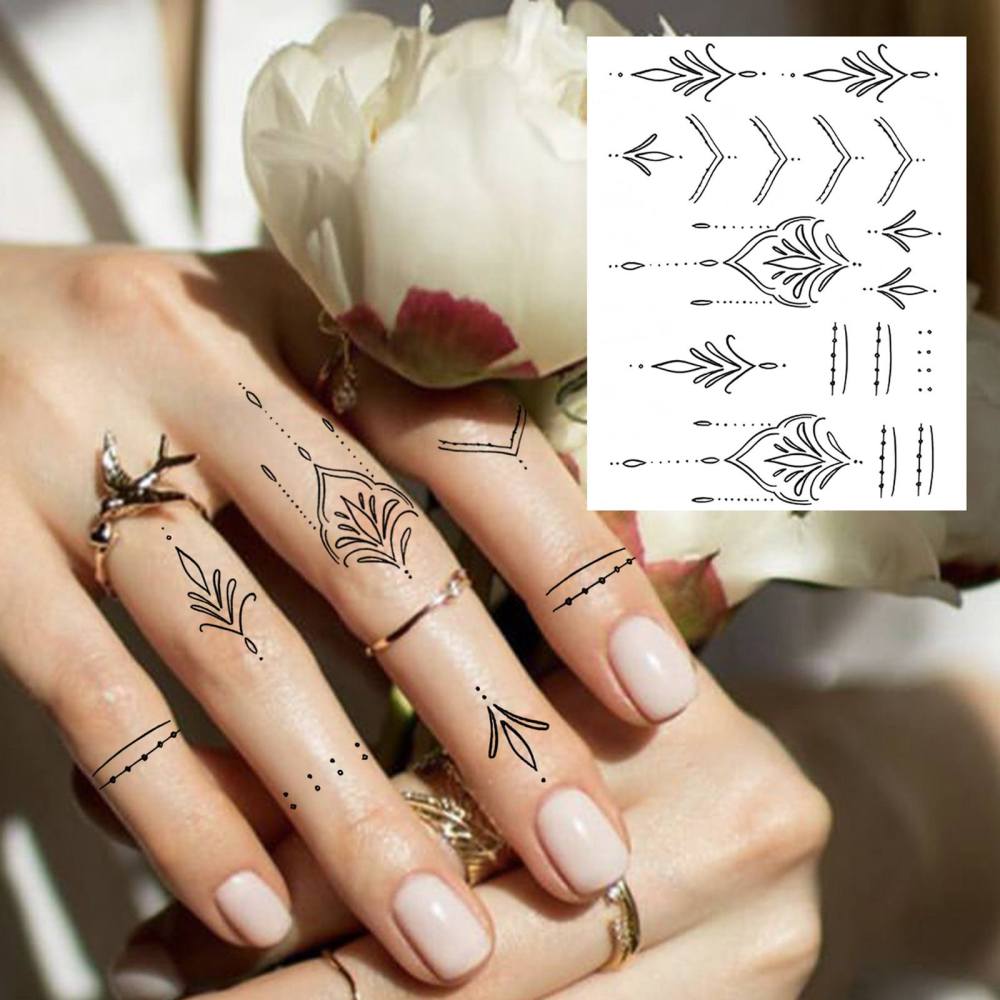1 Sheet Y2k lotus Temporary Tattoos For Women Men Adults Hands Finger Foot Neck Clavicle Legs Thigh Forearm Shank Arm Body Art Makeup, Semi Permanent Temp Fake Tattoo Stickers Waterproof Long Lasting Realistic Tatoos For Festival Party Accessory