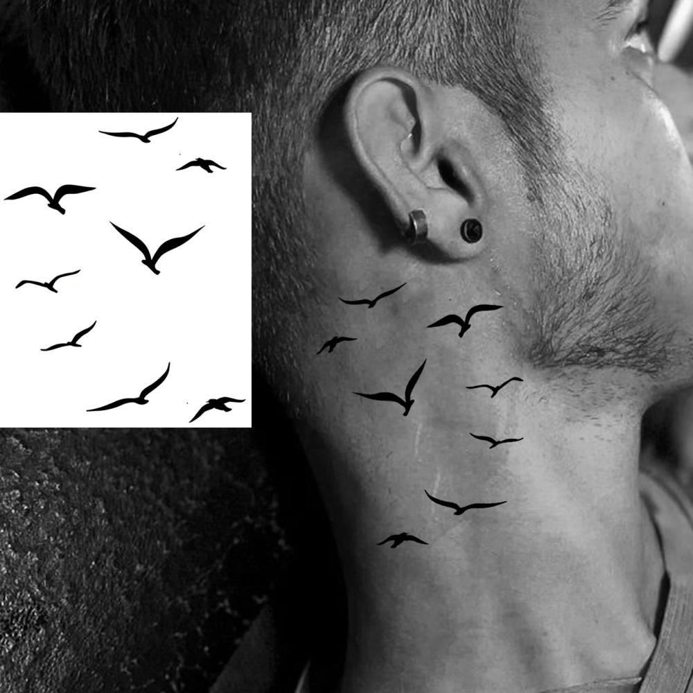 1 Sheet Y2k Birds Temporary Tattoos For Women Men Adults Hands Finger Foot Neck Clavicle Legs Thigh Forearm Shank Arm Body Art Makeup, Semi Permanent Temp Fake Tattoo Stickers Waterproof Long Lasting Realistic Tatoos For Festival Party Accessory