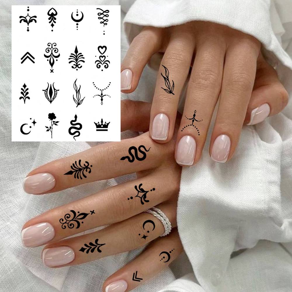 1 Sheet Y2k Lotus Temporary Tattoos For Women Men Adults Hands Finger Foot Neck Clavicle Legs Thigh Forearm Shank Arm Body Art Makeup, Semi Permanent Temp Fake Tattoo Stickers Waterproof Long Lasting Realistic Tatoos For Festival Party Accessory