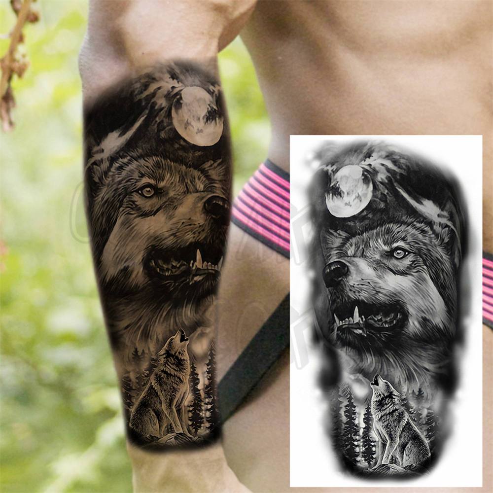 8 Sheets Tiger Lion Temporary Tattoos For Women Men Adults Hands Finger Foot Neck Clavicle Shank Arm Body Art Makeup, Semi Permanent Temp Fake Tattoo Stickers Waterproof Long Lasting Realistic Tatoos For Festival Party Accessory