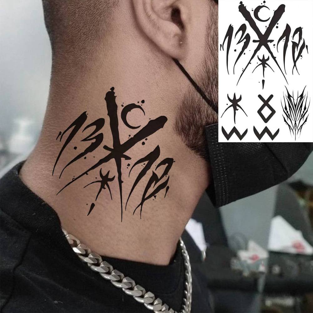 1 Sheet Trrbal Temporary Tattoos For Women Men Adults Hands Finger Foot Neck Clavicle Legs Thigh Forearm Shank Arm Body Art Makeup, Semi Permanent Temp Fake Tattoo Stickers Waterproof Long Lasting Realistic Tatoos For Festival Party Accessory