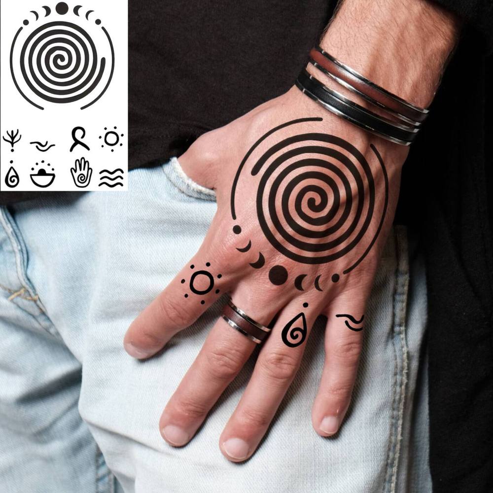 1 Sheet Tribal Temporary Tattoos For Women Men Adults Hands Finger Foot Neck Clavicle Legs Thigh Forearm Shank Arm Body Art Makeup, Semi Permanent Temp Fake Tattoo Stickers Waterproof Long Lasting Realistic Tatoos For Festival Party Accessory