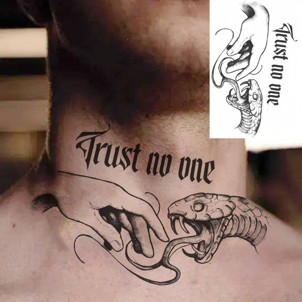 1 Sheet Cobra Snake Temporary Tattoos For Women Men Adults Hands Finger Foot Neck Clavicle Legs Thigh Forearm Shank Arm Body Art Makeup, Semi Permanent Temp Fake Tattoo Stickers Waterproof Long Lasting Realistic Tatoos For Festival Party Accessory