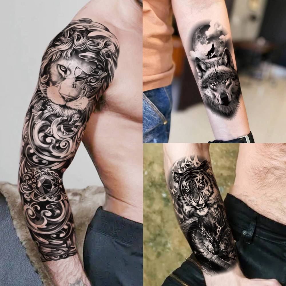 20 Sheets Full Arm Zeus Temporary Tattoos For Women Men Adults Hands Finger Foot Neck Clavicle Legs Thigh Arm Body Art Makeup, Semi Permanent Temp Fake Tattoo Stickers Waterproof Long Lasting Realistic Tatoos For Festival Party Accessory
