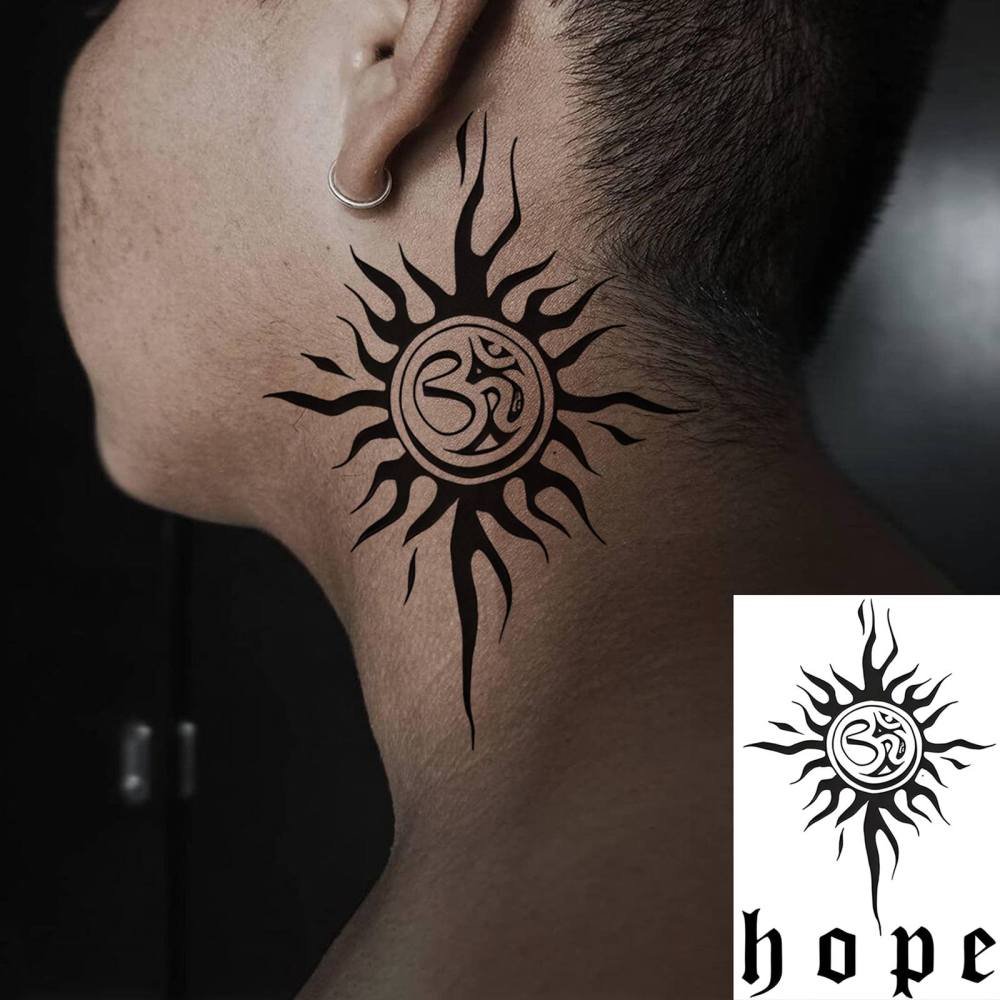 1 Sheet Hope Temporary Tattoos For Women Men Adults Hands Finger Foot Neck Clavicle Legs Thigh Forearm Shank Arm Body Art Makeup, Semi Permanent Temp Fake Tattoo Stickers Waterproof Long Lasting Realistic Tatoos For Festival Party Accessory