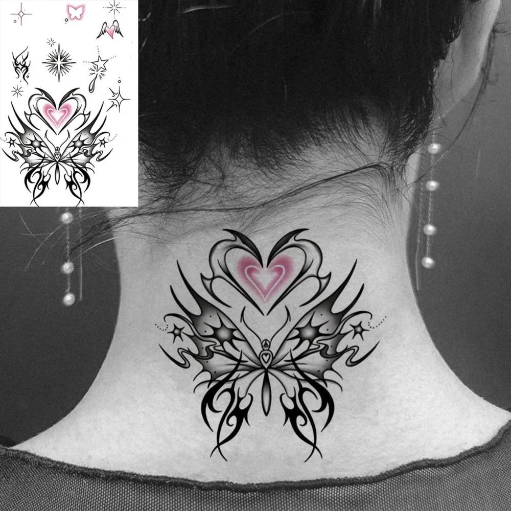 1 Sheet Butterfly Temporary Tattoos For Women Men Adults Hands Finger Foot Neck Clavicle Legs Thigh Forearm Shank Arm Body Art Makeup, Semi Permanent Temp Fake Tattoo Stickers Waterproof Long Lasting Realistic Tatoos For Festival Party Accessory