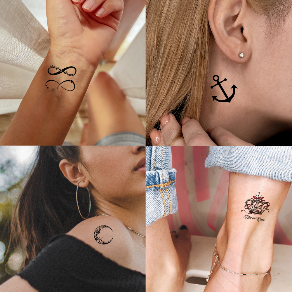 15 Sheets Infinity symbol Temporary Tattoos For Women Men Adults Hands Finger Foot Neck Clavicle Shank Arm Body Art Makeup, Semi Permanent Temp Fake Tattoo Stickers Waterproof Long Lasting Realistic Tatoos For Festival Party Accessory