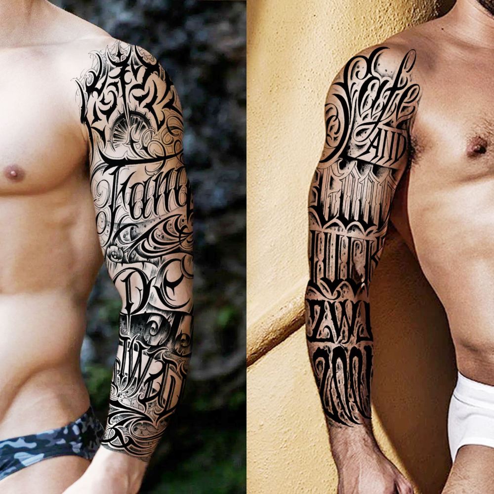 20 Sheets Full Arm Sleeve Maori Temporary Tattoos For Women Men Adults Hands Finger Foot Neck Clavicle Legs Thigh Arm Body Art Makeup, Semi Permanent Temp Fake Tattoo Stickers Waterproof Long Lasting Realistic Tatoos For Festival Party Accessory