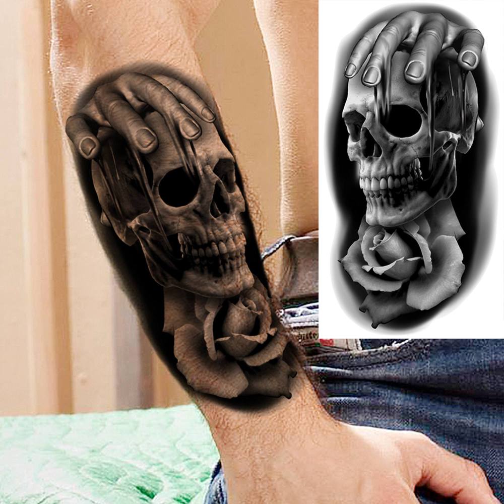 8 Sheets Tiger Lion Temporary Tattoos For Women Men Adults Hands Finger Foot Neck Clavicle Shank Arm Body Art Makeup, Semi Permanent Temp Fake Tattoo Stickers Waterproof Long Lasting Realistic Tatoos For Festival Party Accessory