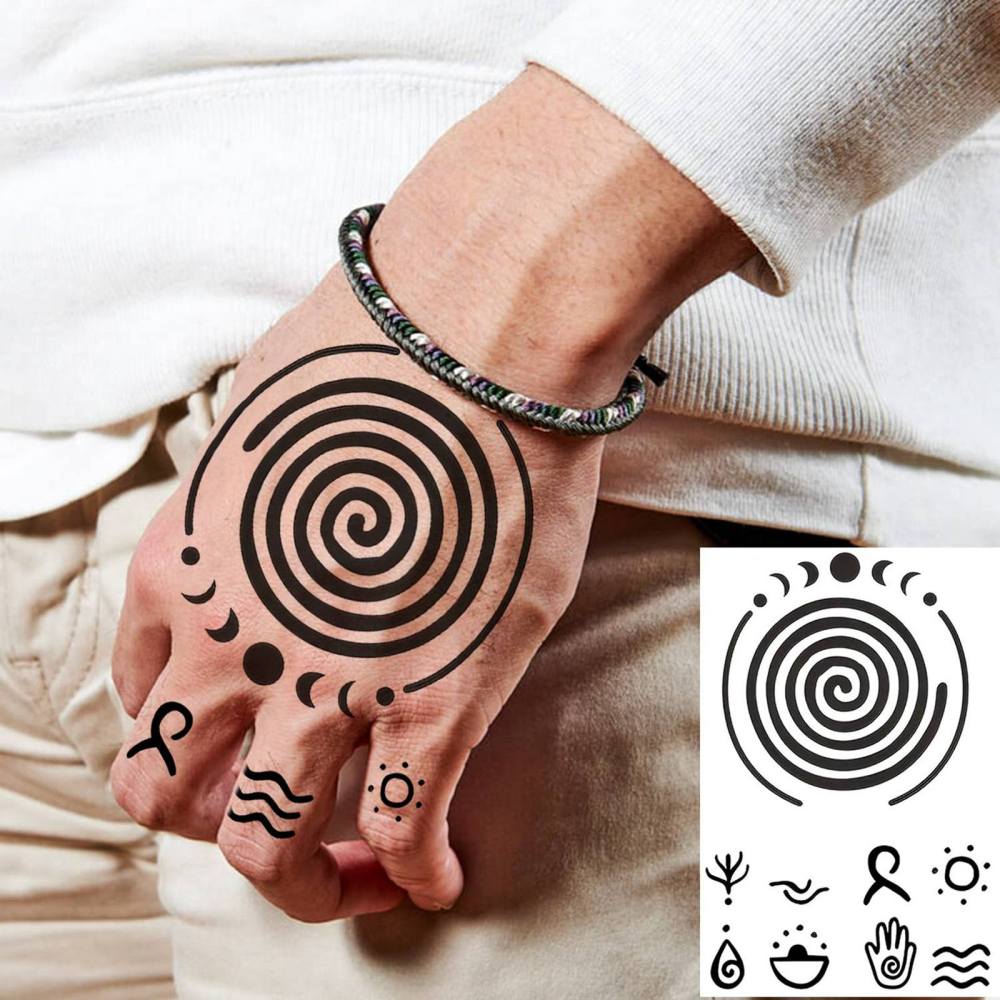 1 Sheet Tribal Temporary Tattoos For Women Men Adults Hands Finger Foot Neck Clavicle Legs Thigh Forearm Shank Arm Body Art Makeup, Semi Permanent Temp Fake Tattoo Stickers Waterproof Long Lasting Realistic Tatoos For Festival Party Accessory