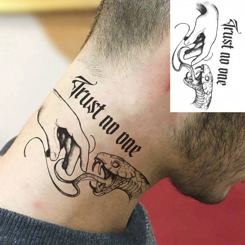 1 Sheet Cobra Snake Temporary Tattoos For Women Men Adults Hands Finger Foot Neck Clavicle Legs Thigh Forearm Shank Arm Body Art Makeup, Semi Permanent Temp Fake Tattoo Stickers Waterproof Long Lasting Realistic Tatoos For Festival Party Accessory