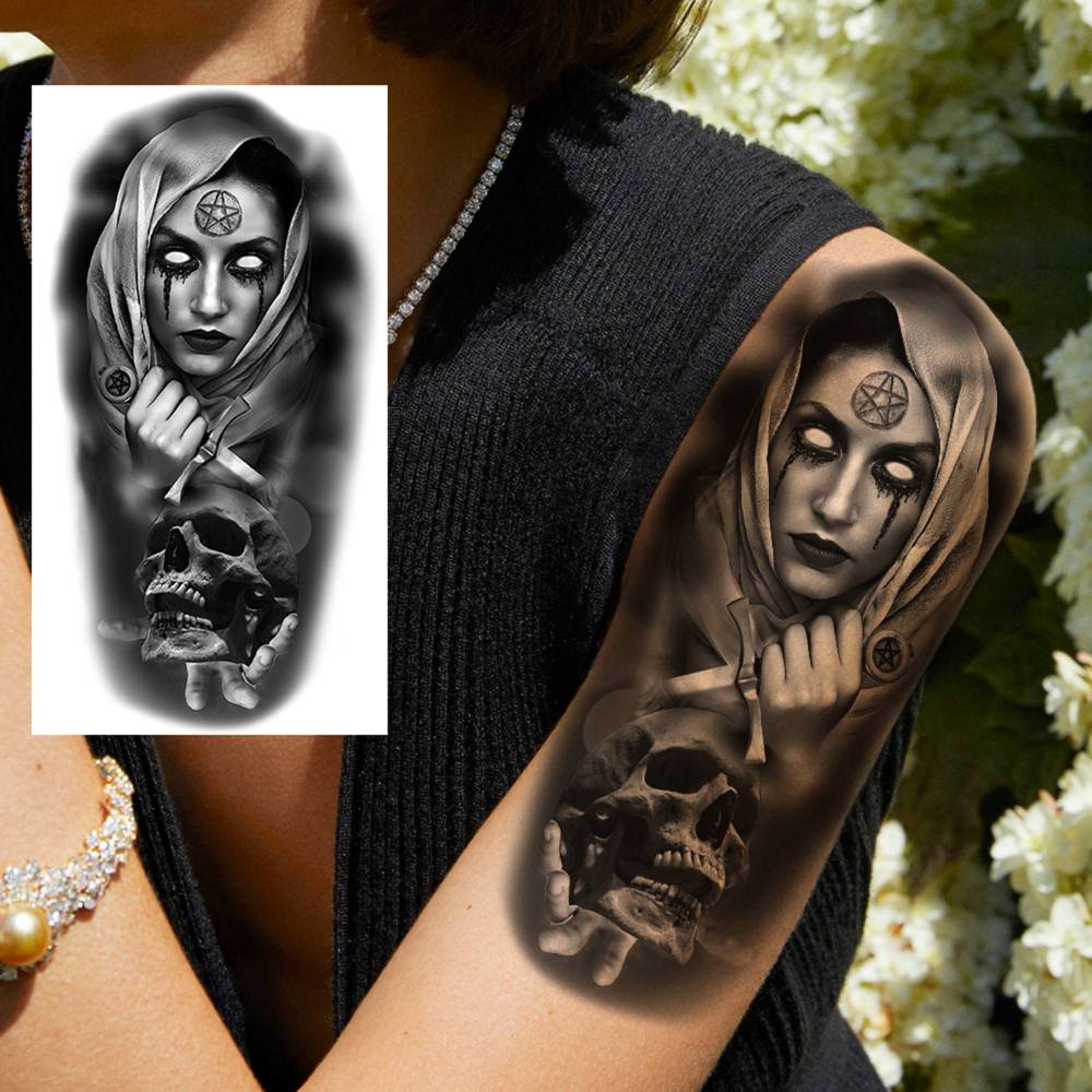 8 Sheets Tiger Lion Temporary Tattoos For Women Men Adults Hands Finger Foot Neck Clavicle Shank Arm Body Art Makeup, Semi Permanent Temp Fake Tattoo Stickers Waterproof Long Lasting Realistic Tatoos For Festival Party Accessory