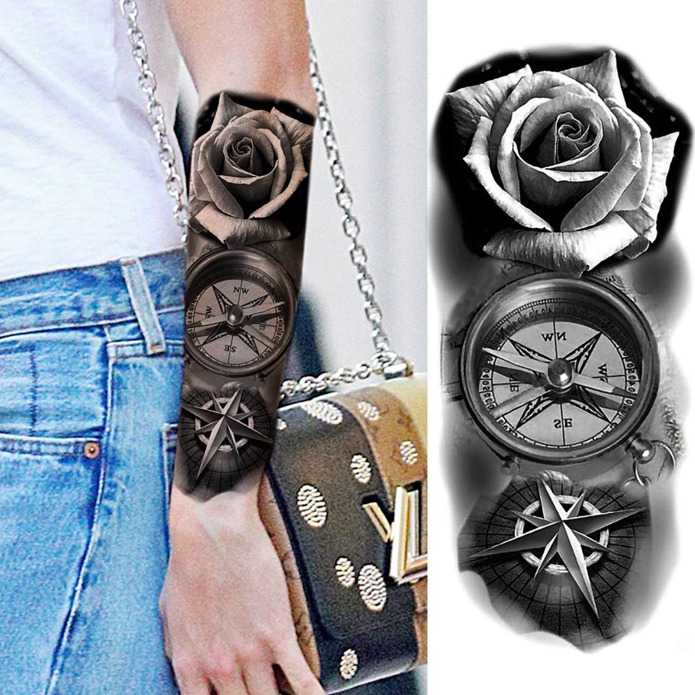 8 Sheets Tiger Lion Temporary Tattoos For Women Men Adults Hands Finger Foot Neck Clavicle Shank Arm Body Art Makeup, Semi Permanent Temp Fake Tattoo Stickers Waterproof Long Lasting Realistic Tatoos For Festival Party Accessory