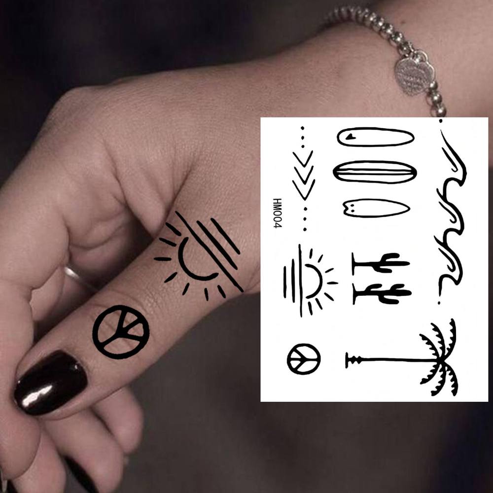 1 Sheet Summer Temporary Tattoos For Women Men Adults Hands Finger Foot Neck Clavicle Legs Thigh Forearm Shank Arm Body Art Makeup, Semi Permanent Temp Fake Tattoo Stickers Waterproof Long Lasting Realistic Tatoos For Festival Party Accessory