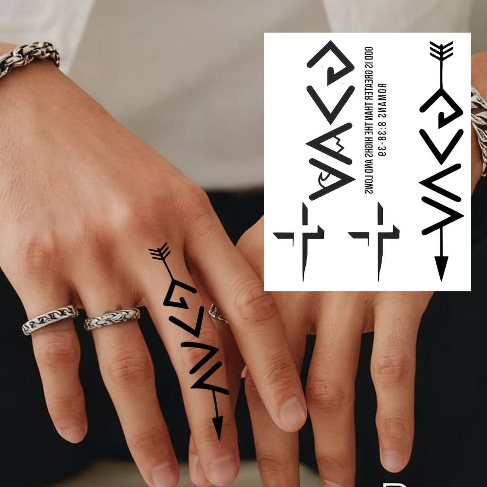 1 Sheet Arrow Temporary Tattoos For Women Men Adults Hands Finger Foot Neck Clavicle Legs Thigh Forearm Shank Arm Body Art Makeup, Semi Permanent Temp Fake Tattoo Stickers Waterproof Long Lasting Realistic Tatoos For Festival Party Accessory