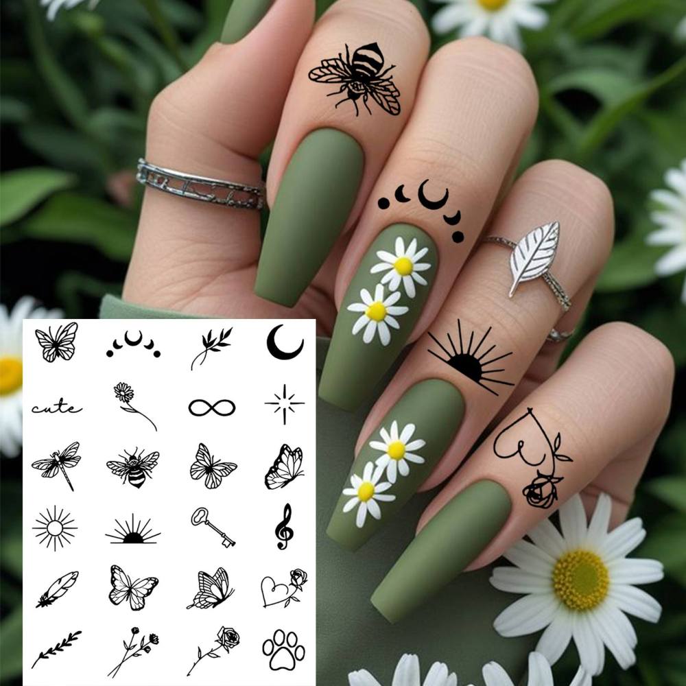 1 Sheet Y2k Temporary Tattoos For Women Men Adults Hands Finger Foot Neck Clavicle Legs Thigh Forearm Shank Arm Body Art Makeup, Semi Permanent Temp Fake Tattoo Stickers Waterproof Long Lasting Realistic Tatoos For Festival Party Accessory