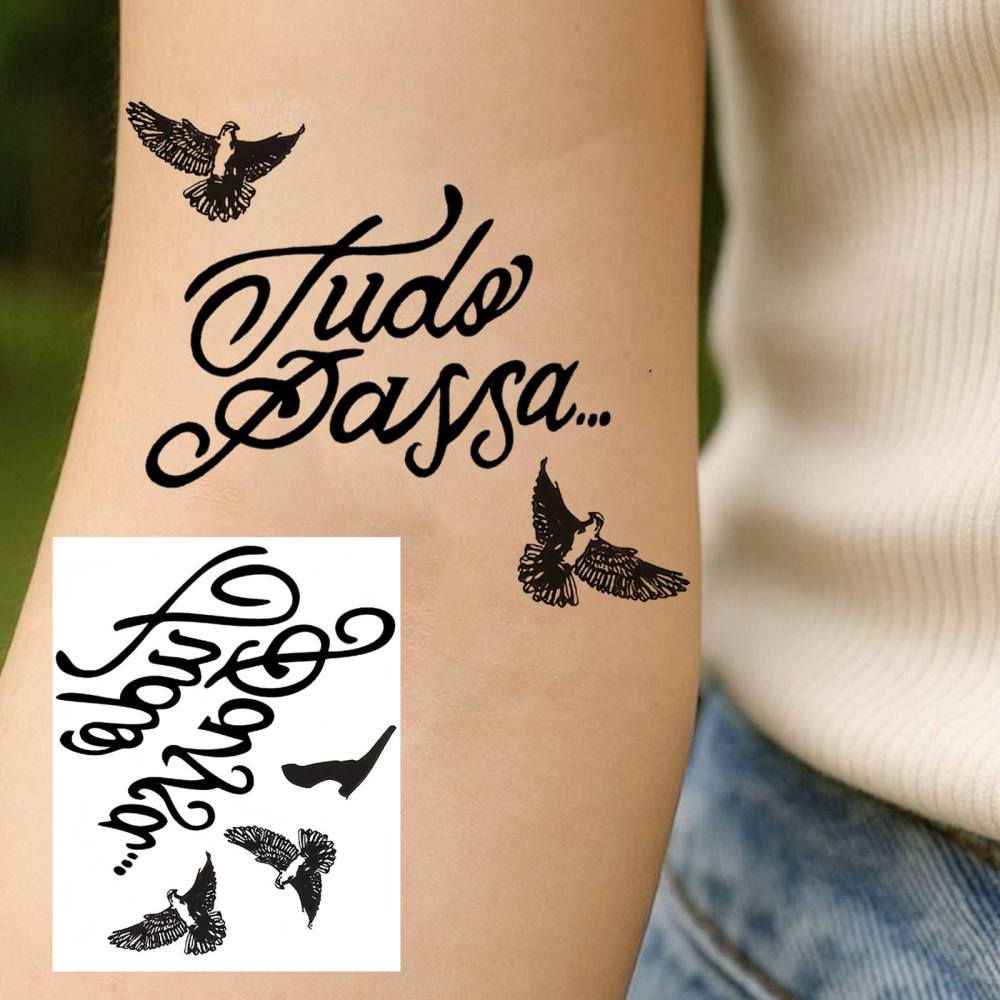 1 Sheet Y2k birds Temporary Tattoos For Women Men Adults Hands Finger Foot Neck Clavicle Legs Thigh Forearm Shank Arm Body Art Makeup, Semi Permanent Temp Fake Tattoo Stickers Waterproof Long Lasting Realistic Tatoos For Festival Party Accessory