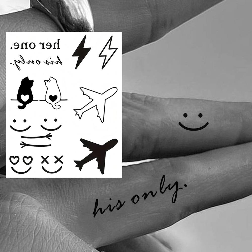 1 Sheet Y2k Moon Plane Temporary Tattoos For Women Men Adults Hands Finger Foot Neck Clavicle Legs Thigh Forearm Shank Arm Body Art Makeup, Semi Permanent Temp Fake Tattoo Stickers Waterproof Long Lasting Realistic Tatoos For Festival Party Accessory