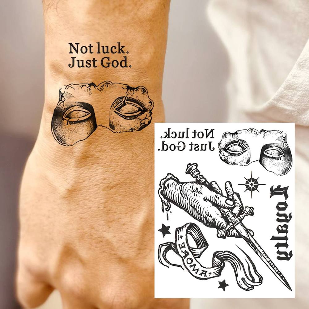1 Sheet Y2k Temporary Tattoos For Women Men Adults Hands Finger Foot Neck Clavicle Legs Thigh Forearm Shank Arm Body Art Makeup, Semi Permanent Temp Fake Tattoo Stickers Waterproof Long Lasting Realistic Tatoos For Festival Party Accessory