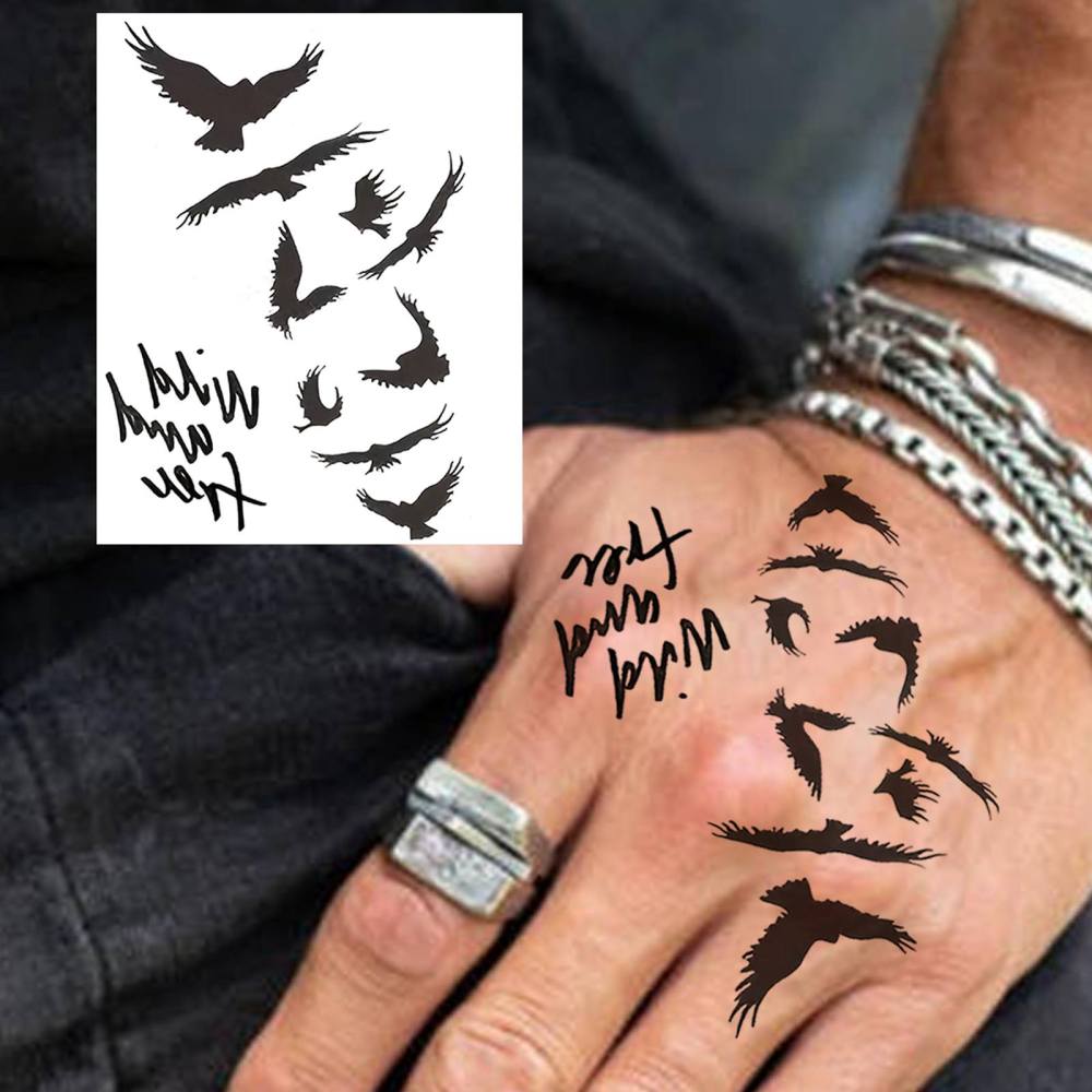 1 Sheet Y2k Birds Temporary Tattoos For Women Men Adults Hands Finger Foot Neck Clavicle Legs Thigh Forearm Shank Arm Body Art Makeup, Semi Permanent Temp Fake Tattoo Stickers Waterproof Long Lasting Realistic Tatoos For Festival Party Accessory