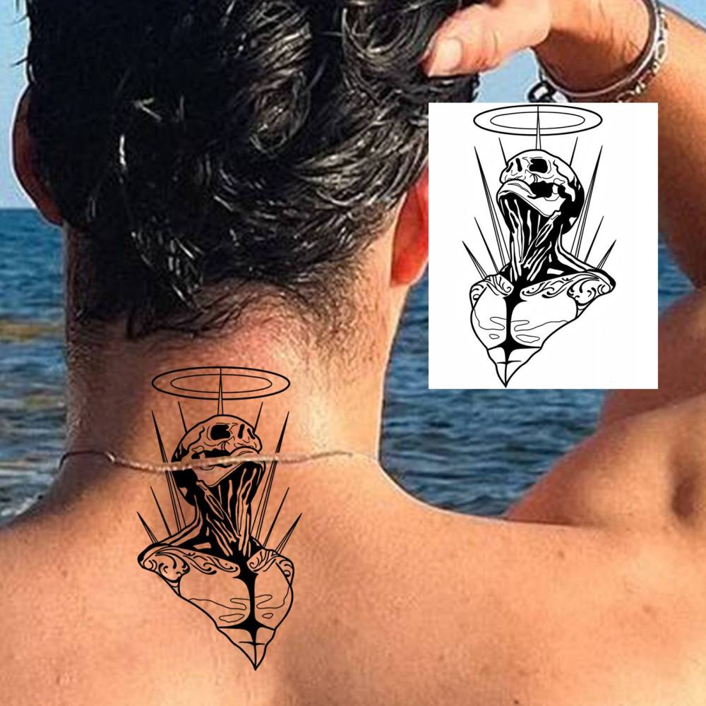 1 Sheet Y2k Skull Temporary Tattoos For Women Men Adults Hands Finger Foot Neck Clavicle Legs Thigh Forearm Shank Arm Body Art Makeup, Semi Permanent Temp Fake Tattoo Stickers Waterproof Long Lasting Realistic Tatoos For Festival Party Accessory