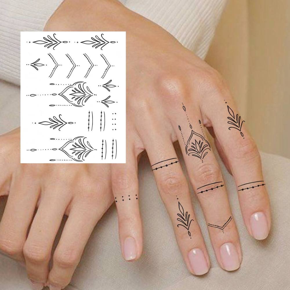 1 Sheet Y2k lotus Temporary Tattoos For Women Men Adults Hands Finger Foot Neck Clavicle Legs Thigh Forearm Shank Arm Body Art Makeup, Semi Permanent Temp Fake Tattoo Stickers Waterproof Long Lasting Realistic Tatoos For Festival Party Accessory