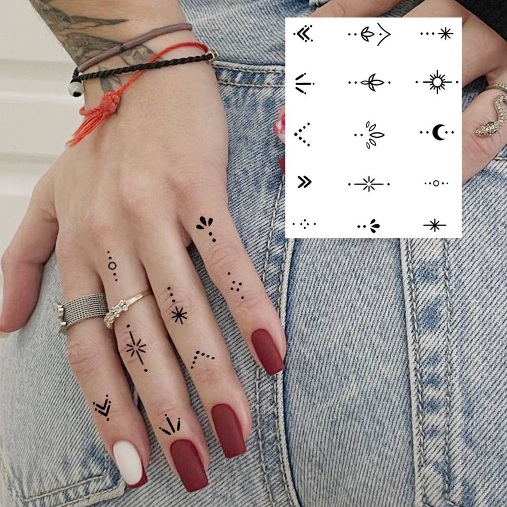 1 Sheet Y2k Moon Star Temporary Tattoos For Women Men Adults Hands Finger Foot Neck Clavicle Legs Thigh Forearm Shank Arm Body Art Makeup, Semi Permanent Temp Fake Tattoo Stickers Waterproof Long Lasting Realistic Tatoos For Festival Party Accessory