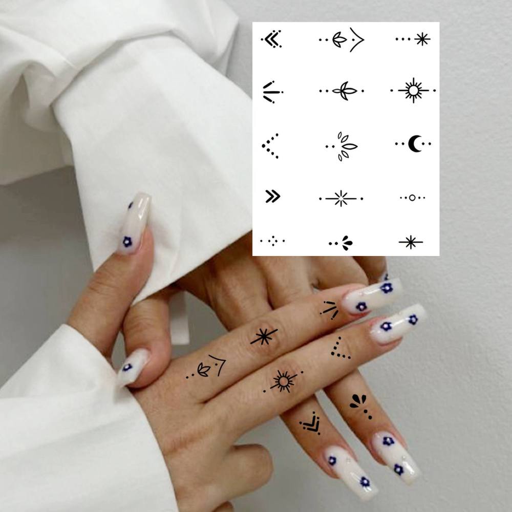 1 Sheet Y2k Moon Star Temporary Tattoos For Women Men Adults Hands Finger Foot Neck Clavicle Legs Thigh Forearm Shank Arm Body Art Makeup, Semi Permanent Temp Fake Tattoo Stickers Waterproof Long Lasting Realistic Tatoos For Festival Party Accessory