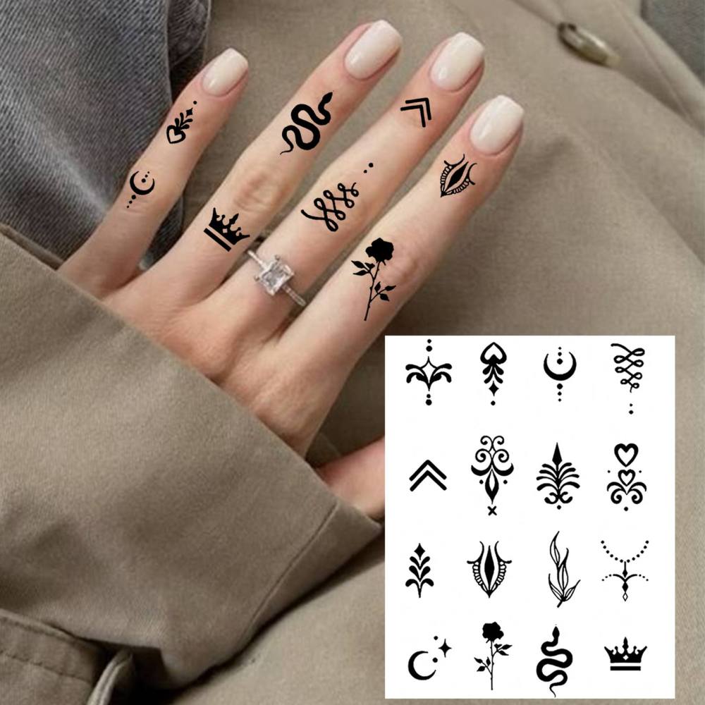 1 Sheet Y2k Lotus Temporary Tattoos For Women Men Adults Hands Finger Foot Neck Clavicle Legs Thigh Forearm Shank Arm Body Art Makeup, Semi Permanent Temp Fake Tattoo Stickers Waterproof Long Lasting Realistic Tatoos For Festival Party Accessory