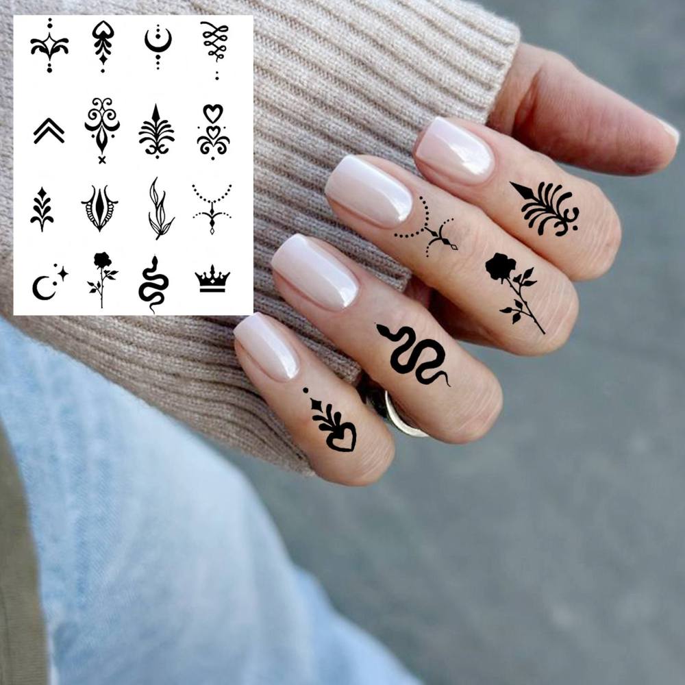 1 Sheet Y2k Lotus Temporary Tattoos For Women Men Adults Hands Finger Foot Neck Clavicle Legs Thigh Forearm Shank Arm Body Art Makeup, Semi Permanent Temp Fake Tattoo Stickers Waterproof Long Lasting Realistic Tatoos For Festival Party Accessory