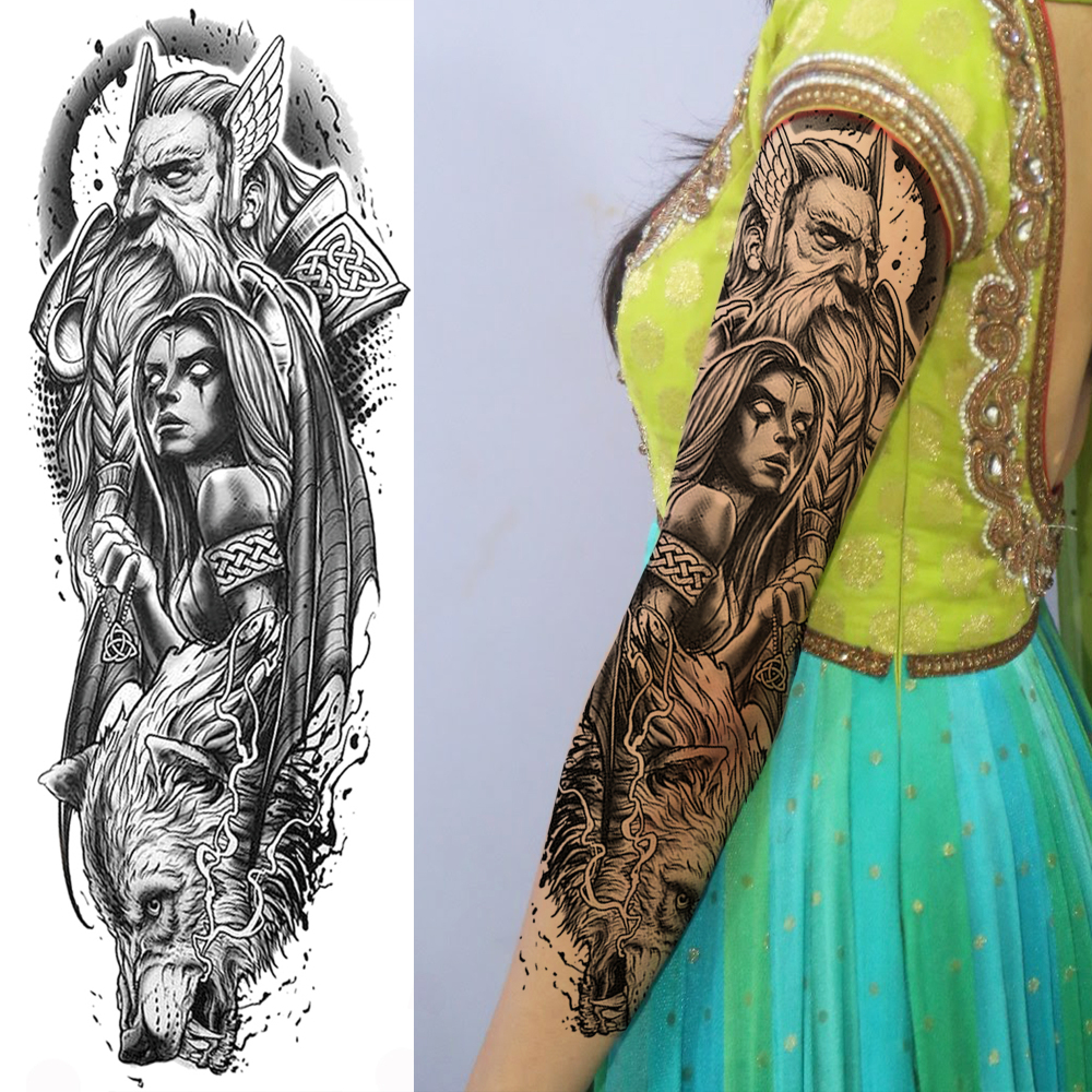 8 Sheets Zeus Temporary Tattoos For Women Men Adults Hands Finger Foot Neck Clavicle Legs Thigh Arm Body Art, Semi Permanent Temp Fake Tattoo Stickers Waterproof Long Lasting Realistic Tatoos For Festival Party