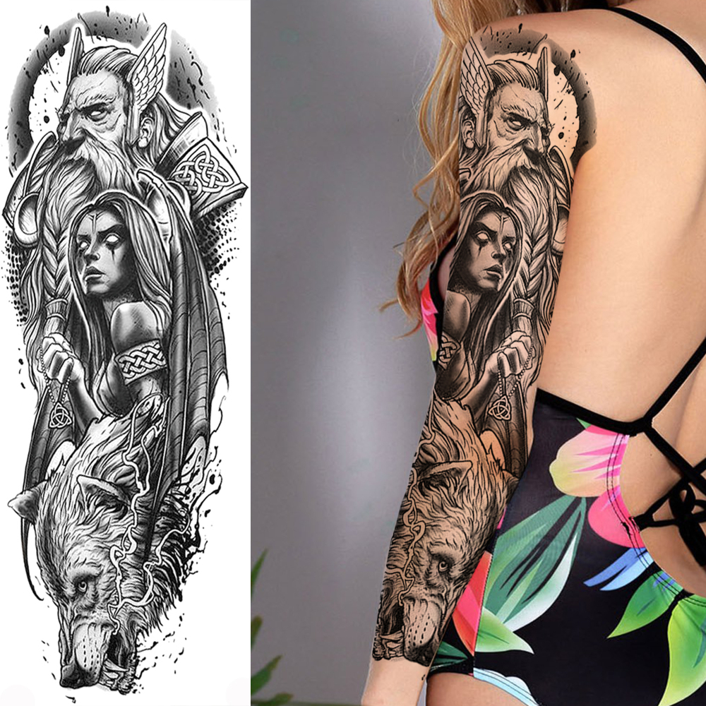 8 Sheets Zeus Temporary Tattoos For Women Men Adults Hands Finger Foot Neck Clavicle Legs Thigh Arm Body Art, Semi Permanent Temp Fake Tattoo Stickers Waterproof Long Lasting Realistic Tatoos For Festival Party