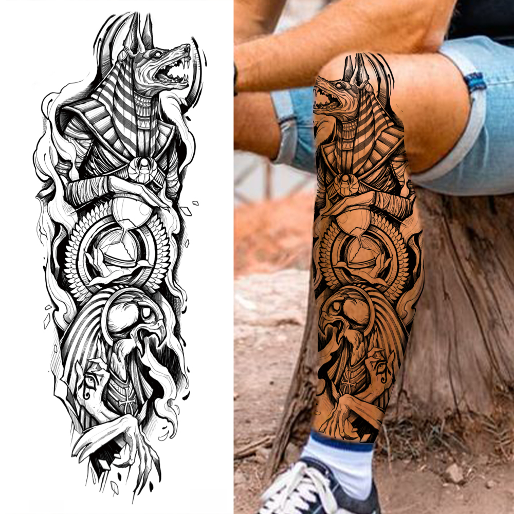 8 Sheets Zeus Temporary Tattoos For Women Men Adults Hands Finger Foot Neck Clavicle Legs Thigh Arm Body Art, Semi Permanent Temp Fake Tattoo Stickers Waterproof Long Lasting Realistic Tatoos For Festival Party