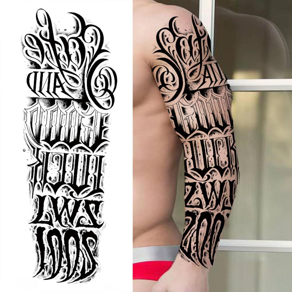 11 Sheets Full Arm Sleeve Maori Temporary Tattoos For Women Men Adults Hands Finger Foot Legs Thigh Arm Body Art Makeup, Semi Permanent Temp Fake Tattoo Stickers Waterproof Long Lasting Realistic Tatoos For Festival Party Accessory