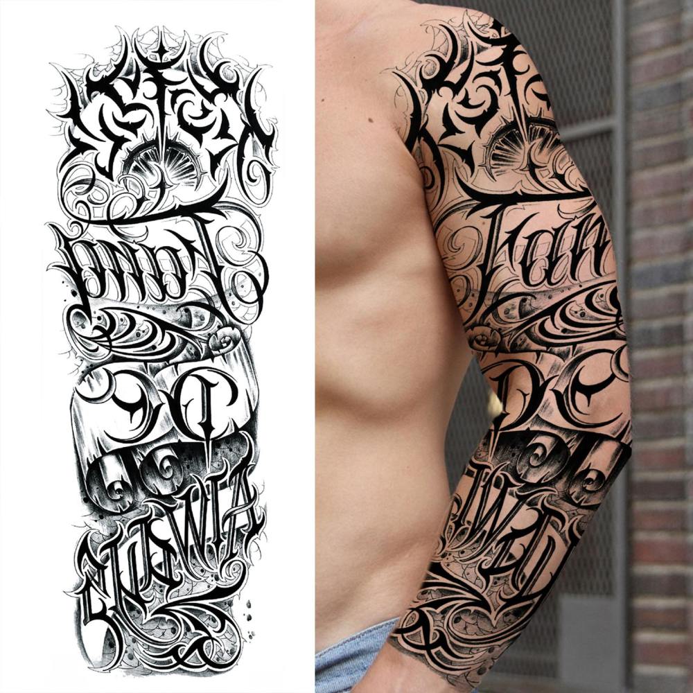 11 Sheets Full Arm Sleeve Maori Temporary Tattoos For Women Men Adults Hands Finger Foot Legs Thigh Arm Body Art Makeup, Semi Permanent Temp Fake Tattoo Stickers Waterproof Long Lasting Realistic Tatoos For Festival Party Accessory