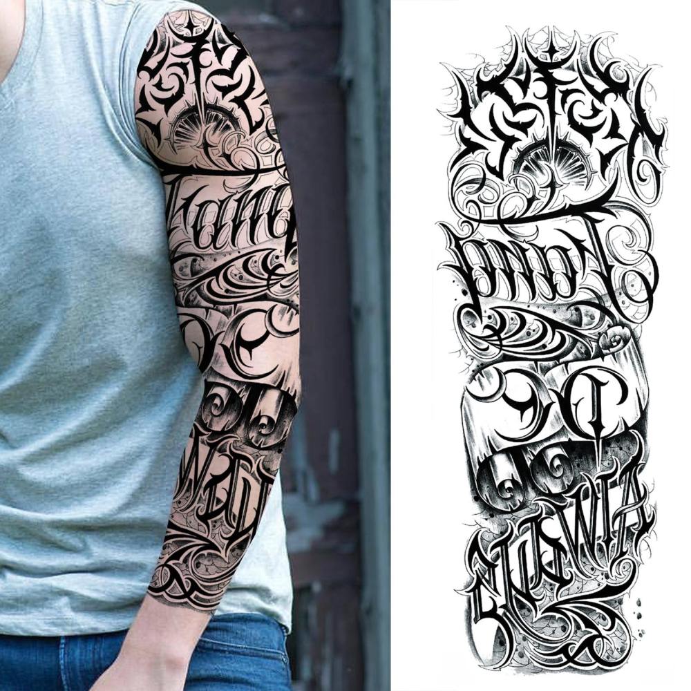 11 Sheets Full Arm Sleeve Maori Temporary Tattoos For Women Men Adults Hands Finger Foot Legs Thigh Arm Body Art Makeup, Semi Permanent Temp Fake Tattoo Stickers Waterproof Long Lasting Realistic Tatoos For Festival Party Accessory