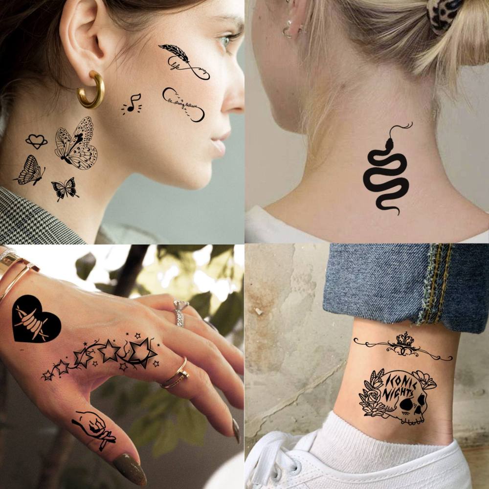 15 Sheets Y2k butterfly Temporary Tattoos For Women Men Adults Hands Finger Foot Neck Clavicle Legs Thigh Forearm Shank Arm Body Art Makeup, Semi Permanent Temp Fake Tattoo Stickers Waterproof Long Lasting Realistic Tatoos For Festival Party Accessory