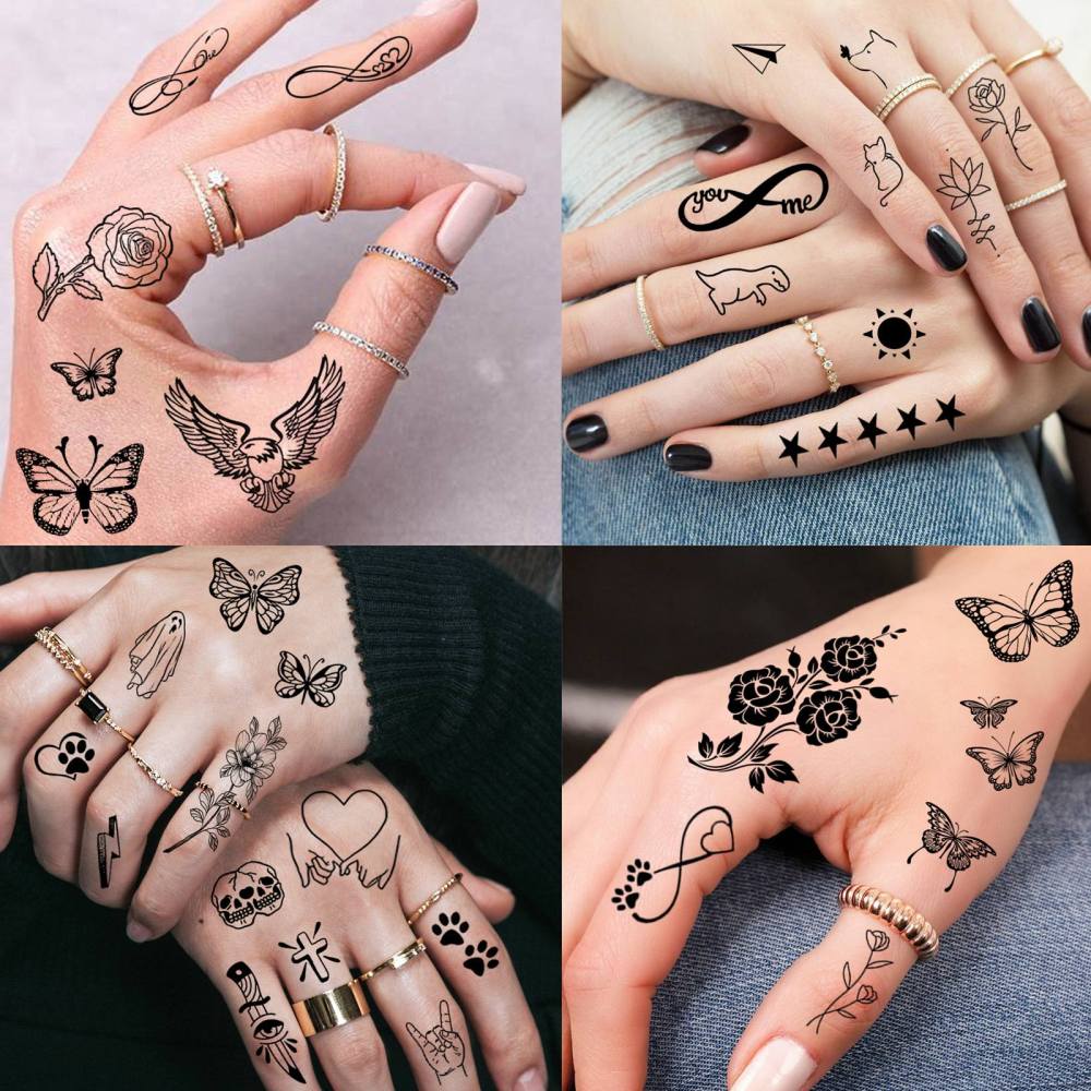 15 Sheets Y2k butterfly Temporary Tattoos For Women Men Adults Hands Finger Foot Neck Clavicle Legs Thigh Forearm Shank Arm Body Art Makeup, Semi Permanent Temp Fake Tattoo Stickers Waterproof Long Lasting Realistic Tatoos For Festival Party Accessory
