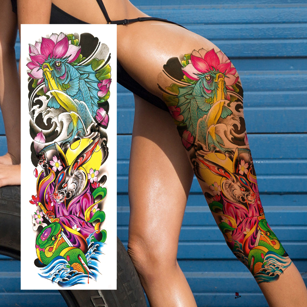 12 Sheets Old School Carp Temporary Tattoos For Women Men Adults Hands Finger Foot Neck Clavicle Legs Thigh Arm Body Art, Semi Permanent Temp Fake Tattoo Stickers Waterproof Long Lasting Realistic Tatoos For Festival Party