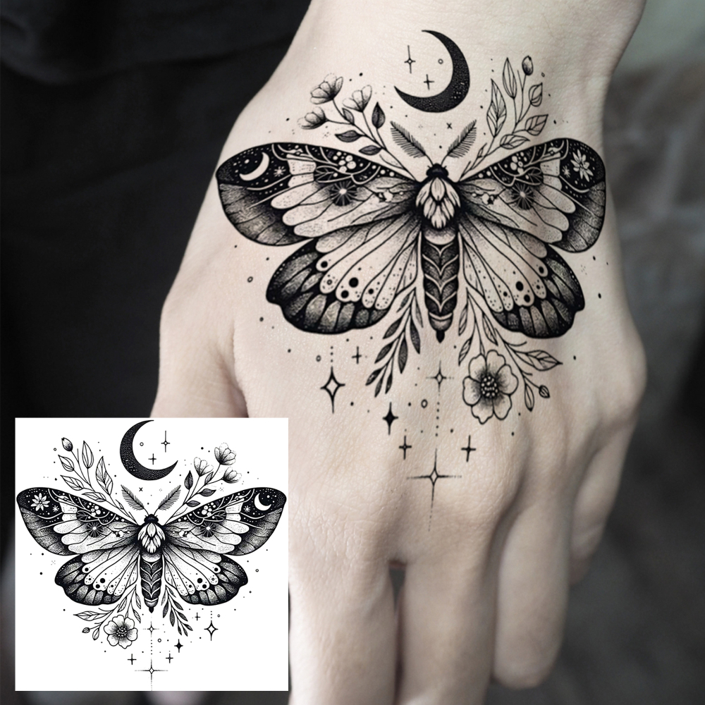 1 Sheet Flower Leaf Temporary Tattoos For Women Men Adults Hands Finger Foot Neck Clavicle Legs Forearm Shank Arm Body Art Makeup, Semi Permanent Temp Fake Tattoo Stickers Waterproof Long Lasting Realistic Tatoos For Festival Party Accessory