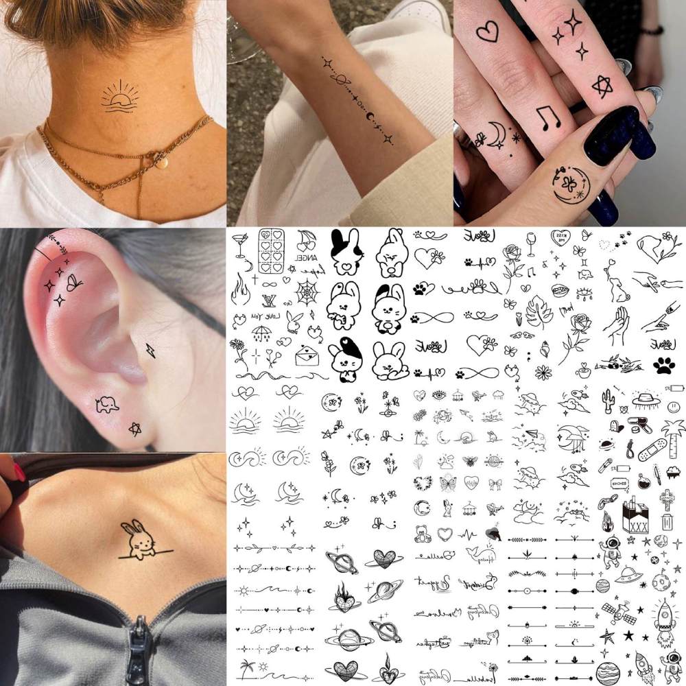 15 Sheets Y2K Temporary Tattoos For Women Men Adults Hands Finger Foot Neck Clavicle Legs Thigh Forearm Shank Arm Body Art Makeup, Semi Permanent Temp Fake Tattoo Stickers Waterproof Long Lasting Realistic Tatoos For Festival Party Accessory