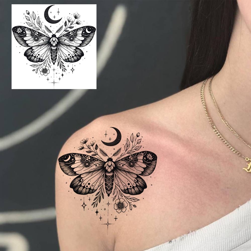 1 Sheet Butterfly Temporary Tattoos For Women Men Adults Hands Finger Foot Neck Clavicle Legs Forearm Shank Arm Body Art Makeup, Semi Permanent Temp Fake Tattoo Stickers Waterproof Long Lasting Realistic Tatoos For Festival Party Accessory