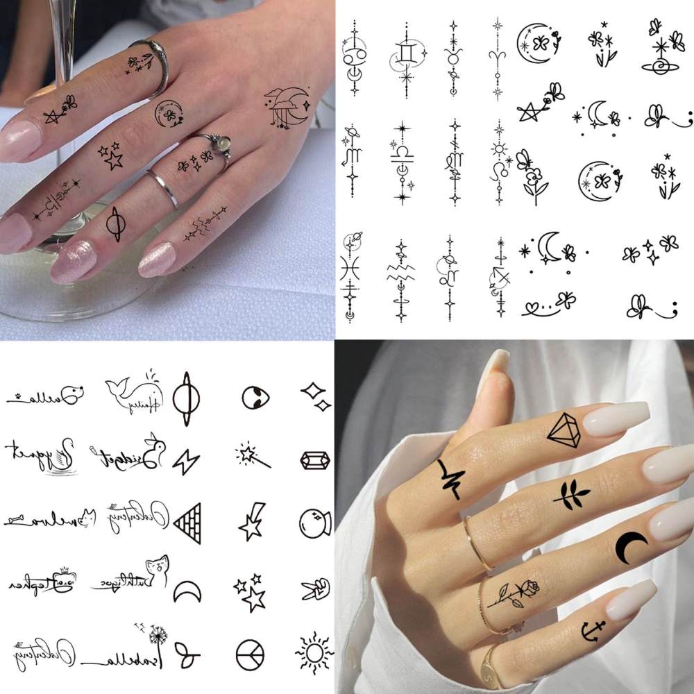 15 Sheets Y2K Temporary Tattoos For Women Men Adults Hands Finger Foot Neck Clavicle Legs Thigh Forearm Shank Arm Body Art Makeup, Semi Permanent Temp Fake Tattoo Stickers Waterproof Long Lasting Realistic Tatoos For Festival Party Accessory
