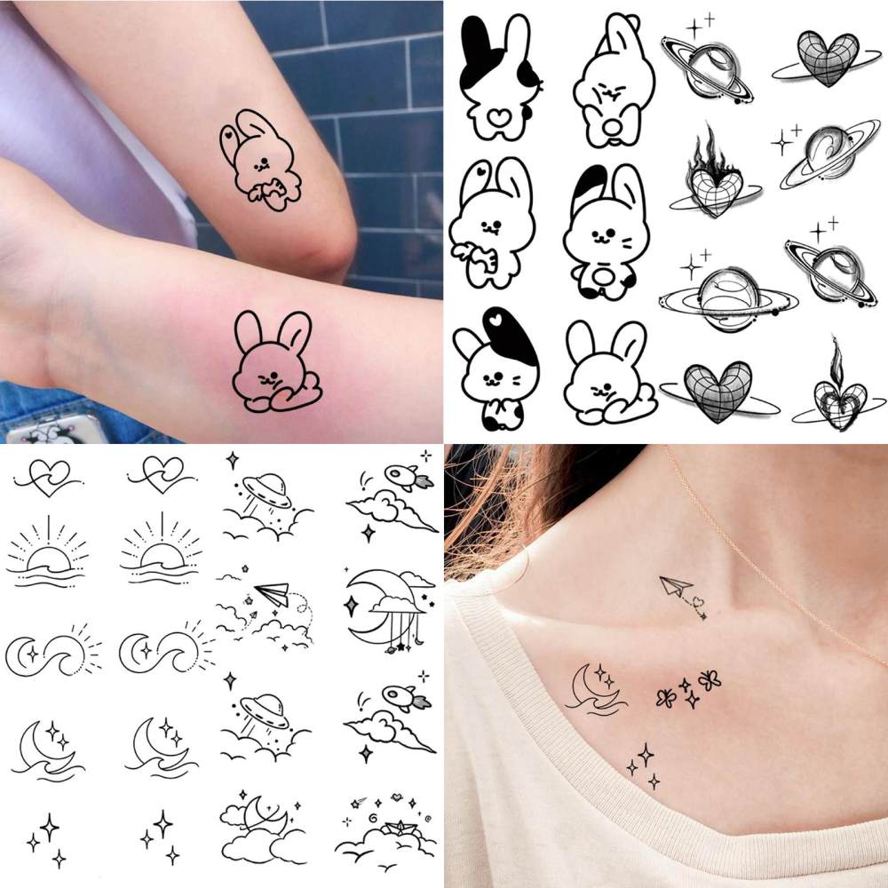 15 Sheets Y2K Temporary Tattoos For Women Men Adults Hands Finger Foot Neck Clavicle Legs Thigh Forearm Shank Arm Body Art Makeup, Semi Permanent Temp Fake Tattoo Stickers Waterproof Long Lasting Realistic Tatoos For Festival Party Accessory